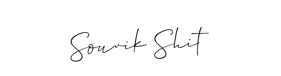 Design your own signature with our free online signature maker. With this signature software, you can create a handwritten (Allison_Script) signature for name Souvik Shit. Souvik Shit signature style 2 images and pictures png