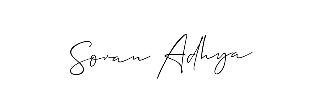 How to make Sovan Adhya signature? Allison_Script is a professional autograph style. Create handwritten signature for Sovan Adhya name. Sovan Adhya signature style 2 images and pictures png