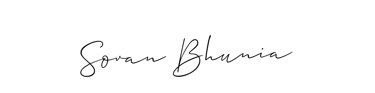 Also we have Sovan Bhunia name is the best signature style. Create professional handwritten signature collection using Allison_Script autograph style. Sovan Bhunia signature style 2 images and pictures png