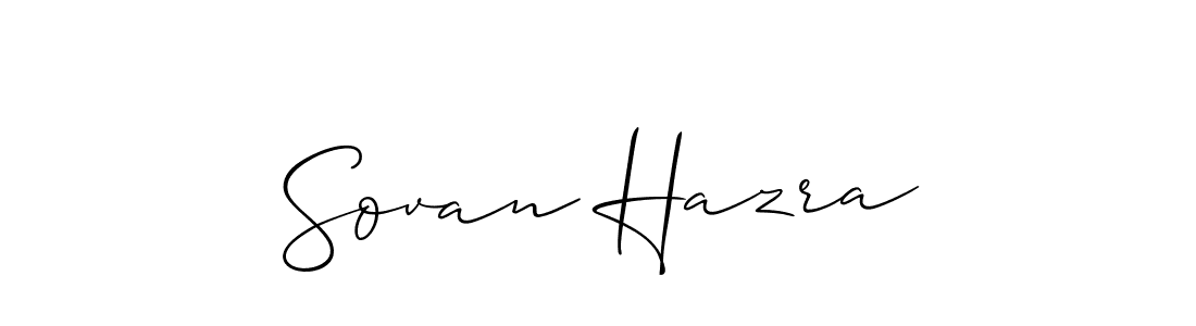 Make a short Sovan Hazra signature style. Manage your documents anywhere anytime using Allison_Script. Create and add eSignatures, submit forms, share and send files easily. Sovan Hazra signature style 2 images and pictures png