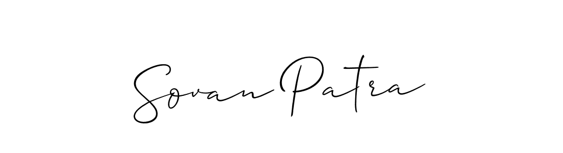 Use a signature maker to create a handwritten signature online. With this signature software, you can design (Allison_Script) your own signature for name Sovan Patra. Sovan Patra signature style 2 images and pictures png