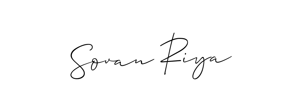 How to make Sovan Riya name signature. Use Allison_Script style for creating short signs online. This is the latest handwritten sign. Sovan Riya signature style 2 images and pictures png