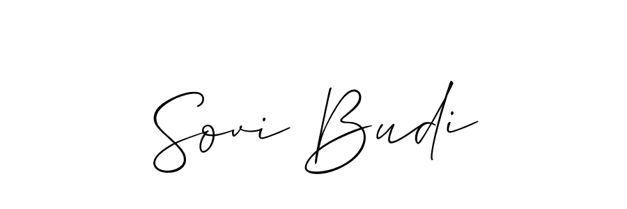 This is the best signature style for the Sovi Budi name. Also you like these signature font (Allison_Script). Mix name signature. Sovi Budi signature style 2 images and pictures png