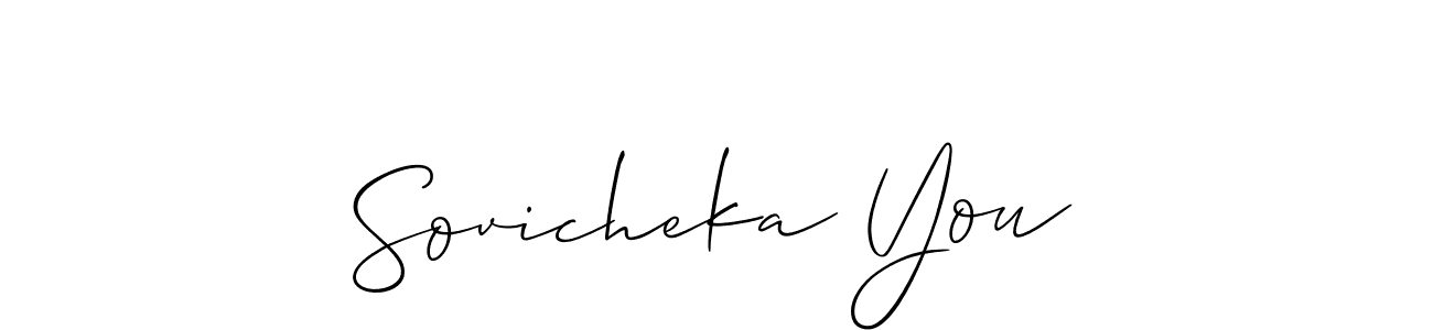 Design your own signature with our free online signature maker. With this signature software, you can create a handwritten (Allison_Script) signature for name Sovicheka You. Sovicheka You signature style 2 images and pictures png