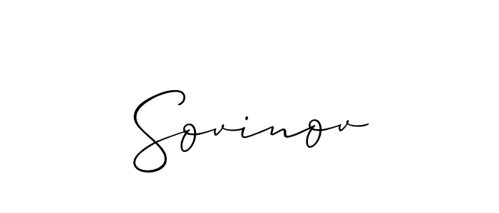 Make a short Sovinov signature style. Manage your documents anywhere anytime using Allison_Script. Create and add eSignatures, submit forms, share and send files easily. Sovinov signature style 2 images and pictures png