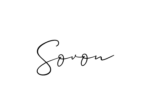 How to Draw Sovon signature style? Allison_Script is a latest design signature styles for name Sovon. Sovon signature style 2 images and pictures png