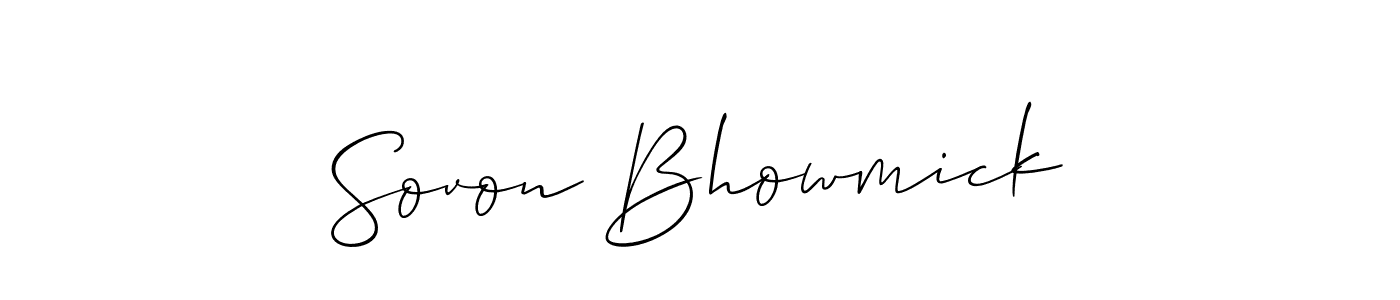 You should practise on your own different ways (Allison_Script) to write your name (Sovon Bhowmick) in signature. don't let someone else do it for you. Sovon Bhowmick signature style 2 images and pictures png