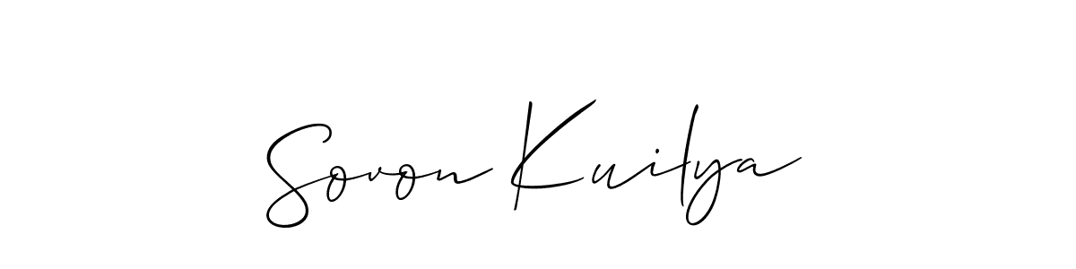 Make a short Sovon Kuilya signature style. Manage your documents anywhere anytime using Allison_Script. Create and add eSignatures, submit forms, share and send files easily. Sovon Kuilya signature style 2 images and pictures png