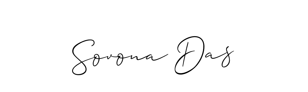 The best way (Allison_Script) to make a short signature is to pick only two or three words in your name. The name Sovona Das include a total of six letters. For converting this name. Sovona Das signature style 2 images and pictures png