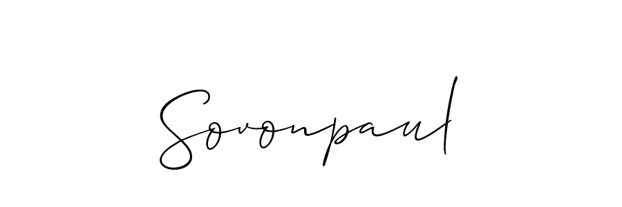 How to make Sovonpaul signature? Allison_Script is a professional autograph style. Create handwritten signature for Sovonpaul name. Sovonpaul signature style 2 images and pictures png