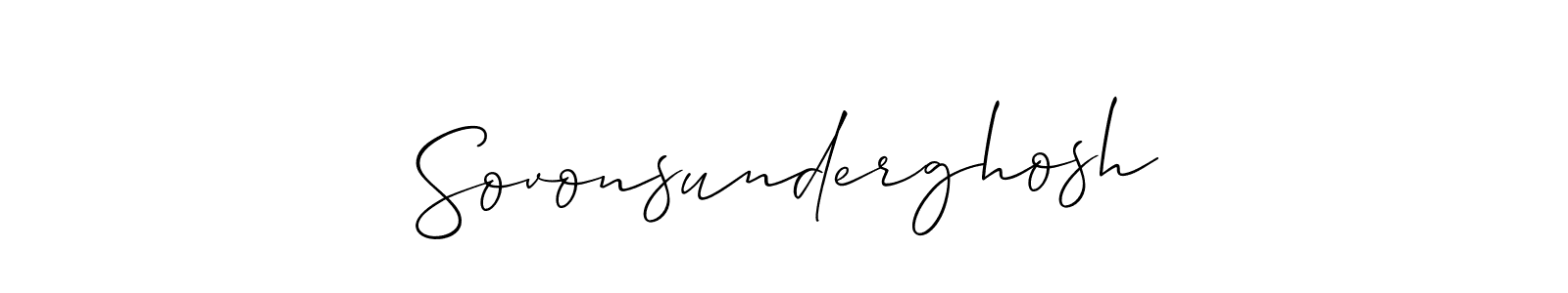 Also You can easily find your signature by using the search form. We will create Sovonsunderghosh name handwritten signature images for you free of cost using Allison_Script sign style. Sovonsunderghosh signature style 2 images and pictures png