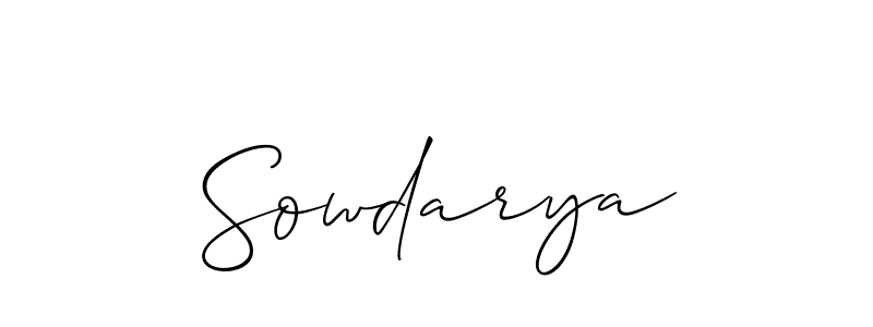 Use a signature maker to create a handwritten signature online. With this signature software, you can design (Allison_Script) your own signature for name Sowdarya. Sowdarya signature style 2 images and pictures png