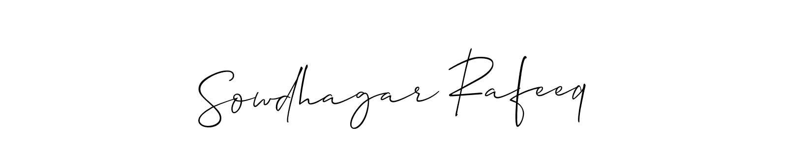 Create a beautiful signature design for name Sowdhagar Rafeeq. With this signature (Allison_Script) fonts, you can make a handwritten signature for free. Sowdhagar Rafeeq signature style 2 images and pictures png