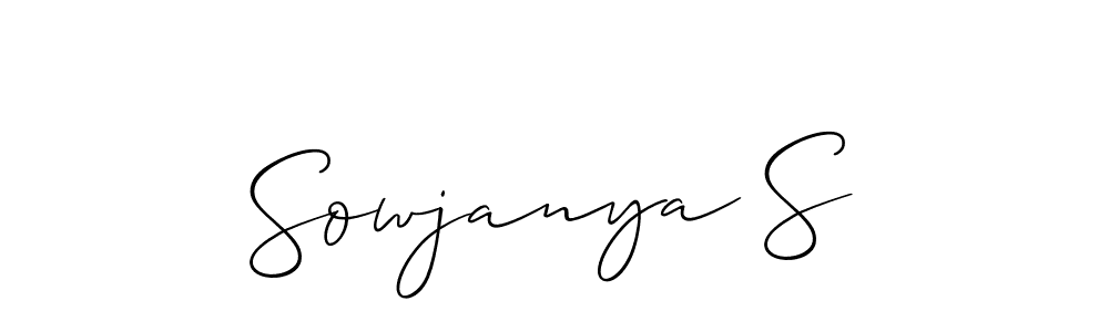 Sowjanya S stylish signature style. Best Handwritten Sign (Allison_Script) for my name. Handwritten Signature Collection Ideas for my name Sowjanya S. Sowjanya S signature style 2 images and pictures png