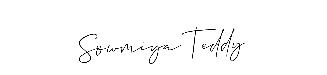 The best way (Allison_Script) to make a short signature is to pick only two or three words in your name. The name Sowmiya Teddy include a total of six letters. For converting this name. Sowmiya Teddy signature style 2 images and pictures png