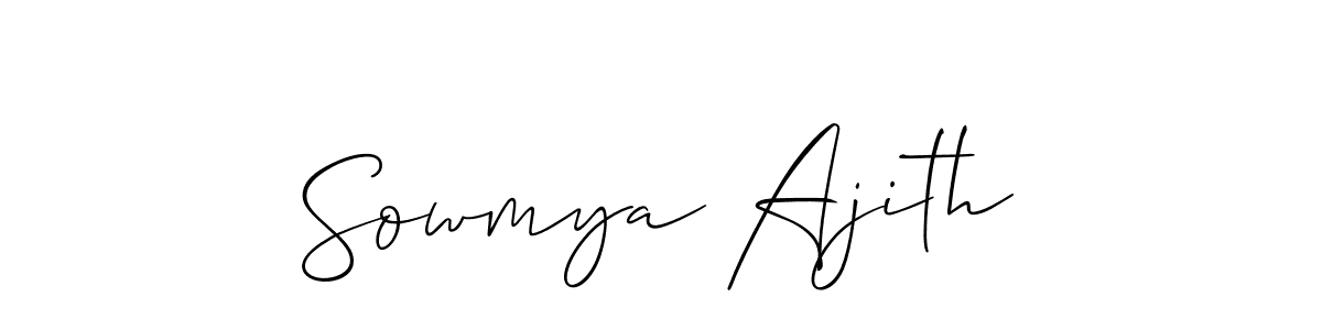 Also we have Sowmya Ajith name is the best signature style. Create professional handwritten signature collection using Allison_Script autograph style. Sowmya Ajith signature style 2 images and pictures png