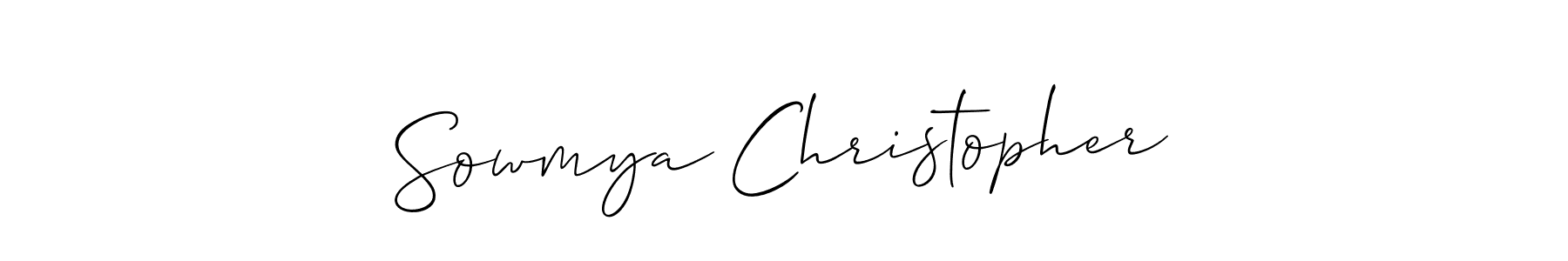 Create a beautiful signature design for name Sowmya Christopher. With this signature (Allison_Script) fonts, you can make a handwritten signature for free. Sowmya Christopher signature style 2 images and pictures png