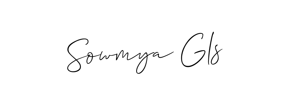 if you are searching for the best signature style for your name Sowmya Gls. so please give up your signature search. here we have designed multiple signature styles  using Allison_Script. Sowmya Gls signature style 2 images and pictures png