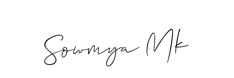 Design your own signature with our free online signature maker. With this signature software, you can create a handwritten (Allison_Script) signature for name Sowmya Mk. Sowmya Mk signature style 2 images and pictures png