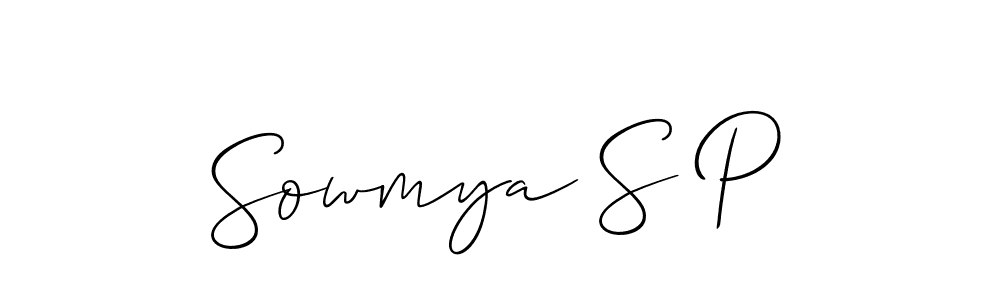 Use a signature maker to create a handwritten signature online. With this signature software, you can design (Allison_Script) your own signature for name Sowmya S P. Sowmya S P signature style 2 images and pictures png