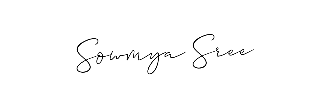 Make a short Sowmya Sree signature style. Manage your documents anywhere anytime using Allison_Script. Create and add eSignatures, submit forms, share and send files easily. Sowmya Sree signature style 2 images and pictures png