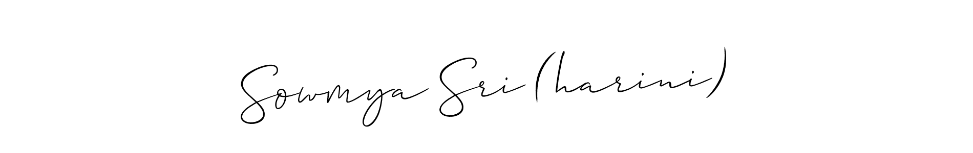 How to make Sowmya Sri (harini) name signature. Use Allison_Script style for creating short signs online. This is the latest handwritten sign. Sowmya Sri (harini) signature style 2 images and pictures png