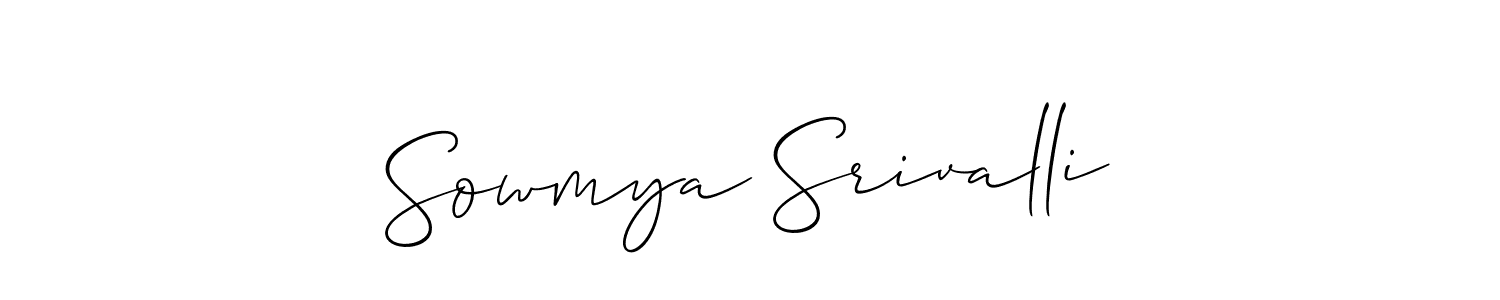 Use a signature maker to create a handwritten signature online. With this signature software, you can design (Allison_Script) your own signature for name Sowmya Srivalli. Sowmya Srivalli signature style 2 images and pictures png