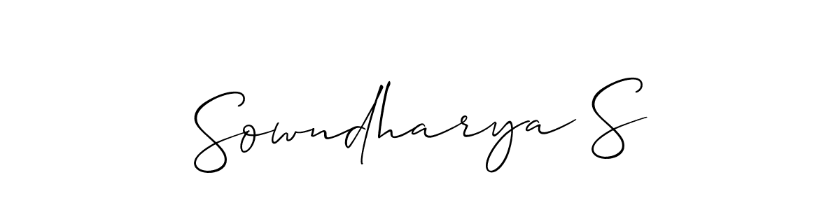 Also we have Sowndharya S name is the best signature style. Create professional handwritten signature collection using Allison_Script autograph style. Sowndharya S signature style 2 images and pictures png