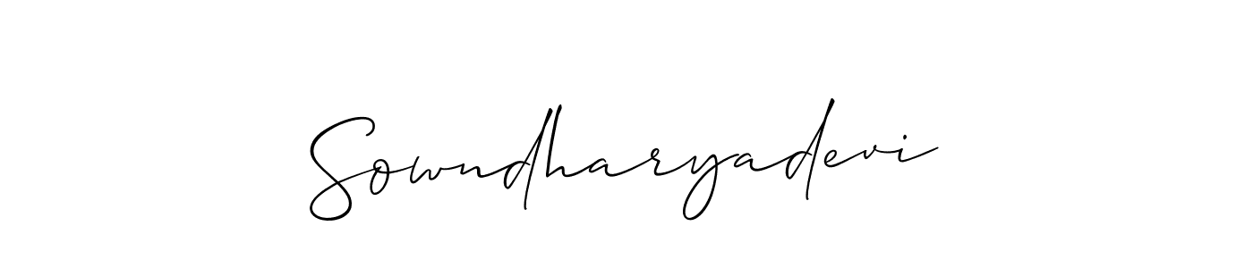 Also we have Sowndharyadevi name is the best signature style. Create professional handwritten signature collection using Allison_Script autograph style. Sowndharyadevi signature style 2 images and pictures png