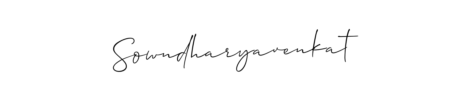 Create a beautiful signature design for name Sowndharyavenkat. With this signature (Allison_Script) fonts, you can make a handwritten signature for free. Sowndharyavenkat signature style 2 images and pictures png