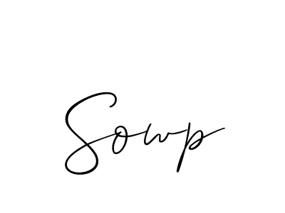 Use a signature maker to create a handwritten signature online. With this signature software, you can design (Allison_Script) your own signature for name Sowp. Sowp signature style 2 images and pictures png
