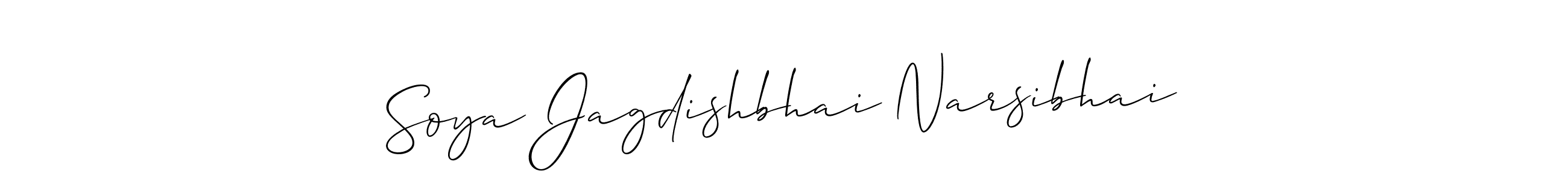 How to make Soya Jagdishbhai Narsibhai signature? Allison_Script is a professional autograph style. Create handwritten signature for Soya Jagdishbhai Narsibhai name. Soya Jagdishbhai Narsibhai signature style 2 images and pictures png