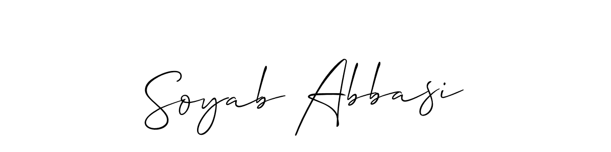 Allison_Script is a professional signature style that is perfect for those who want to add a touch of class to their signature. It is also a great choice for those who want to make their signature more unique. Get Soyab Abbasi name to fancy signature for free. Soyab Abbasi signature style 2 images and pictures png