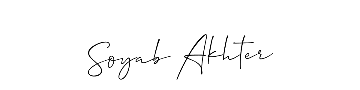 Make a short Soyab Akhter signature style. Manage your documents anywhere anytime using Allison_Script. Create and add eSignatures, submit forms, share and send files easily. Soyab Akhter signature style 2 images and pictures png