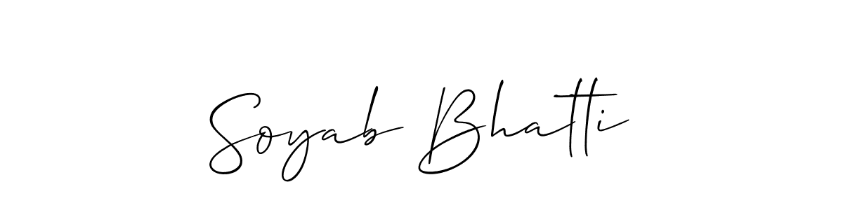 It looks lik you need a new signature style for name Soyab Bhatti. Design unique handwritten (Allison_Script) signature with our free signature maker in just a few clicks. Soyab Bhatti signature style 2 images and pictures png