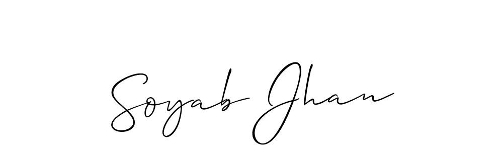 Use a signature maker to create a handwritten signature online. With this signature software, you can design (Allison_Script) your own signature for name Soyab Jhan. Soyab Jhan signature style 2 images and pictures png