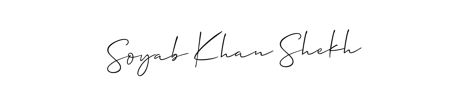 You should practise on your own different ways (Allison_Script) to write your name (Soyab Khan Shekh) in signature. don't let someone else do it for you. Soyab Khan Shekh signature style 2 images and pictures png