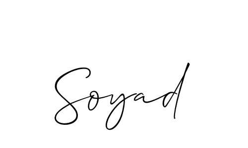 if you are searching for the best signature style for your name Soyad. so please give up your signature search. here we have designed multiple signature styles  using Allison_Script. Soyad signature style 2 images and pictures png