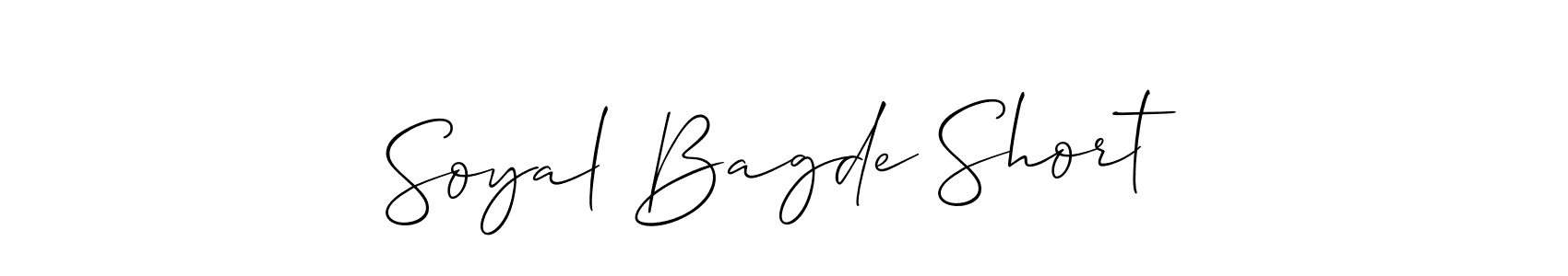 Use a signature maker to create a handwritten signature online. With this signature software, you can design (Allison_Script) your own signature for name Soyal Bagde Short. Soyal Bagde Short signature style 2 images and pictures png