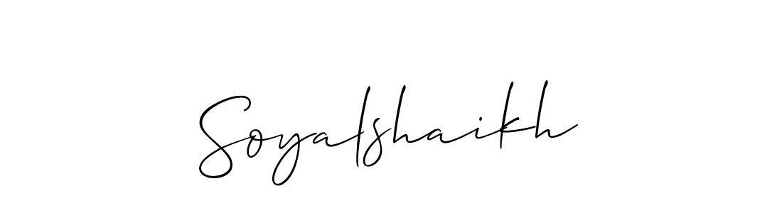 Make a beautiful signature design for name Soyalshaikh. With this signature (Allison_Script) style, you can create a handwritten signature for free. Soyalshaikh signature style 2 images and pictures png