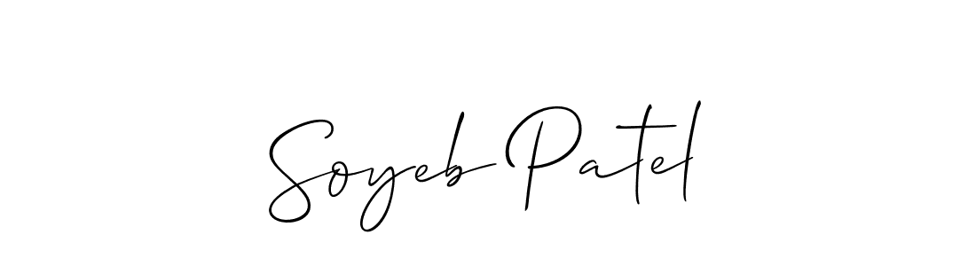 You should practise on your own different ways (Allison_Script) to write your name (Soyeb Patel) in signature. don't let someone else do it for you. Soyeb Patel signature style 2 images and pictures png