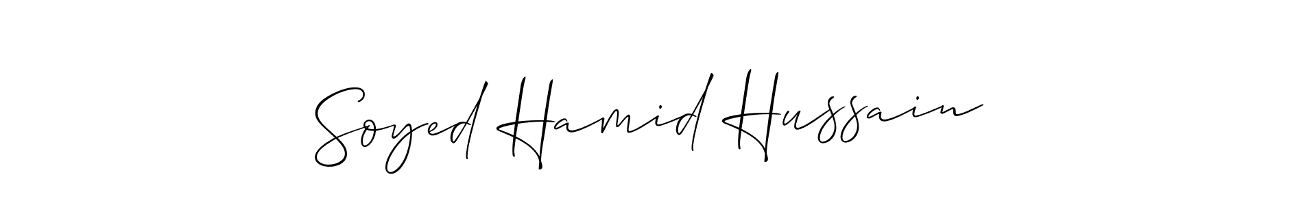 Similarly Allison_Script is the best handwritten signature design. Signature creator online .You can use it as an online autograph creator for name Soyed Hamid Hussain. Soyed Hamid Hussain signature style 2 images and pictures png