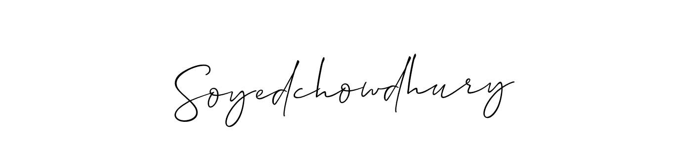 Design your own signature with our free online signature maker. With this signature software, you can create a handwritten (Allison_Script) signature for name Soyedchowdhury. Soyedchowdhury signature style 2 images and pictures png