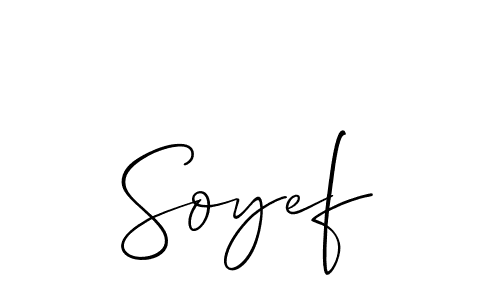 Create a beautiful signature design for name Soyef. With this signature (Allison_Script) fonts, you can make a handwritten signature for free. Soyef signature style 2 images and pictures png