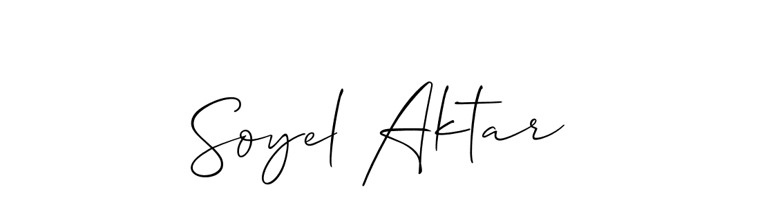 The best way (Allison_Script) to make a short signature is to pick only two or three words in your name. The name Soyel Aktar include a total of six letters. For converting this name. Soyel Aktar signature style 2 images and pictures png