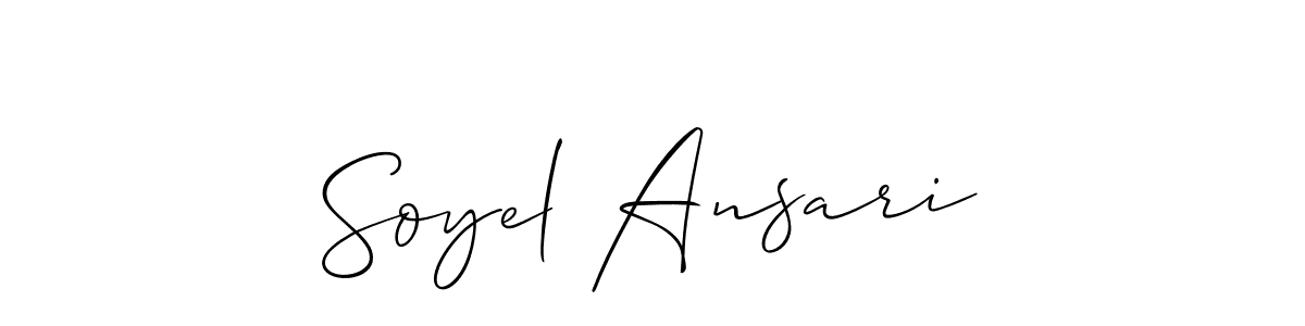 Make a beautiful signature design for name Soyel Ansari. With this signature (Allison_Script) style, you can create a handwritten signature for free. Soyel Ansari signature style 2 images and pictures png