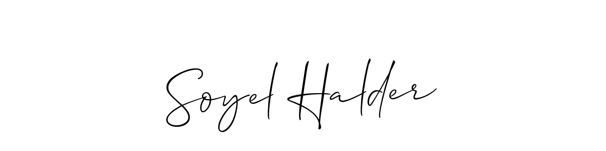 Allison_Script is a professional signature style that is perfect for those who want to add a touch of class to their signature. It is also a great choice for those who want to make their signature more unique. Get Soyel Halder name to fancy signature for free. Soyel Halder signature style 2 images and pictures png