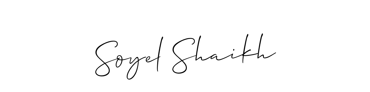 Make a beautiful signature design for name Soyel Shaikh. With this signature (Allison_Script) style, you can create a handwritten signature for free. Soyel Shaikh signature style 2 images and pictures png