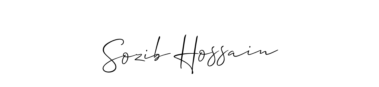 Also we have Sozib Hossain name is the best signature style. Create professional handwritten signature collection using Allison_Script autograph style. Sozib Hossain signature style 2 images and pictures png