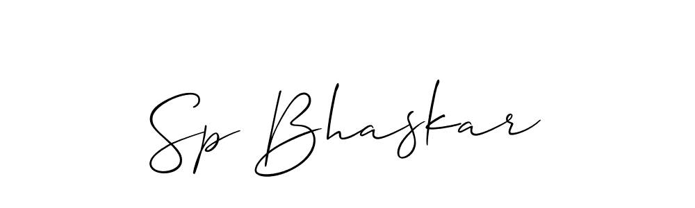 if you are searching for the best signature style for your name Sp Bhaskar. so please give up your signature search. here we have designed multiple signature styles  using Allison_Script. Sp Bhaskar signature style 2 images and pictures png